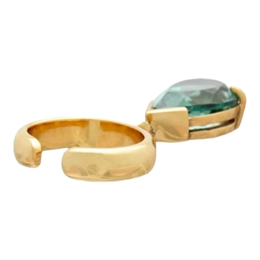 Cornelia Webb 24K Goldplated Quartz Ear Cuff, Emerald, NWT